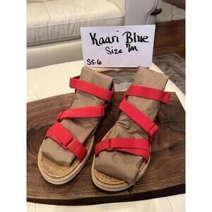 Kaari Blue Red Sandals Size 7M Adjustable Straps Comfort Summer